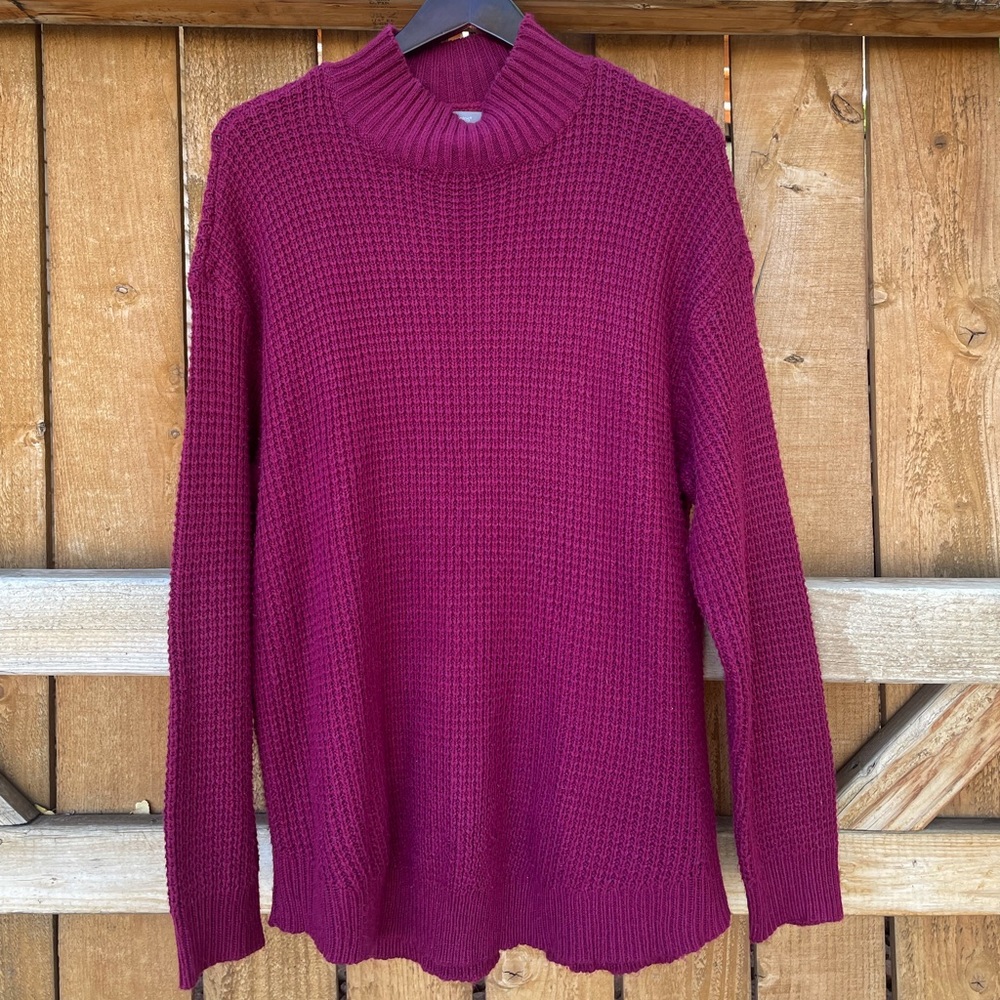 Daisy Fuentes Maroon Knit Sweater
